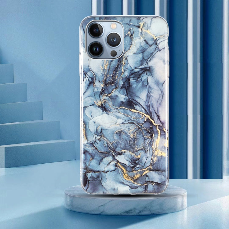 IMD Marble TPU Phone Case For iPhone 15 Pro(Grey)