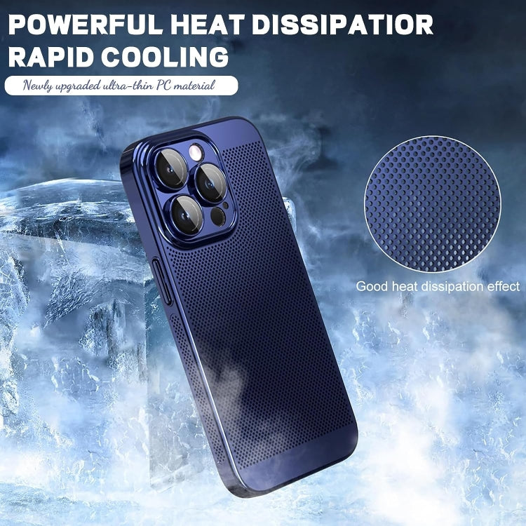 For iPhone 15 Pro Max Fine Mesh Cooling Phone Case(Black)