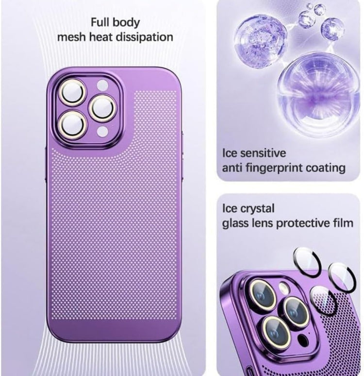 For iPhone 15 Pro Max Fine Mesh Cooling Phone Case(Black)