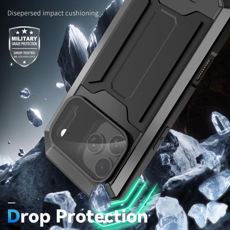 R-JUST Sliding Camera IP54 Life Waterproof Holder Phone Case, For iPhone 17e / 16e, For iPhone 17 Pro Max, For iPhone 17 Pro, For iPhone 17, For iPhone Air, For iPhone 16 Pro Max