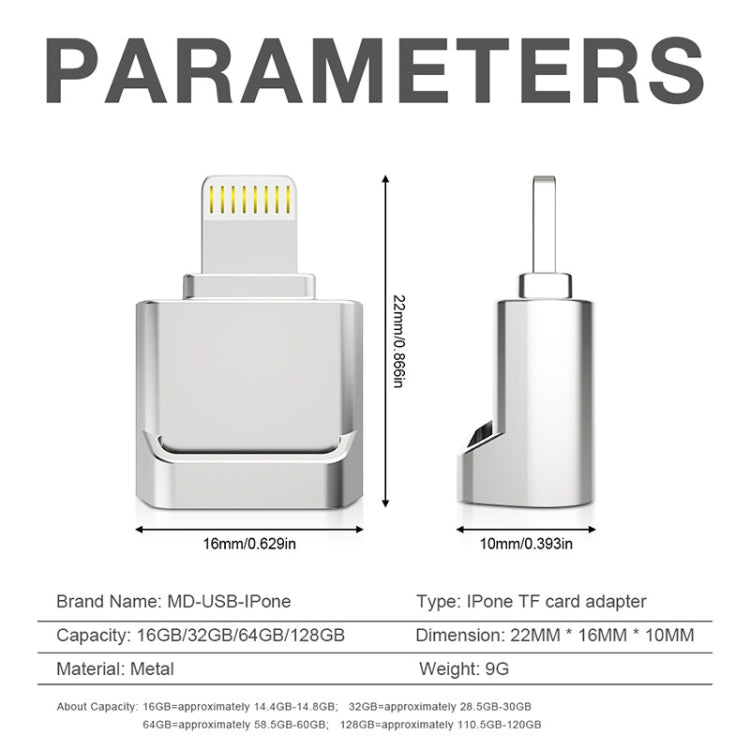 MicroDrive 8pin To TF Card Adapter Mini iPhone & iPad TF Card Reader, Card Reader