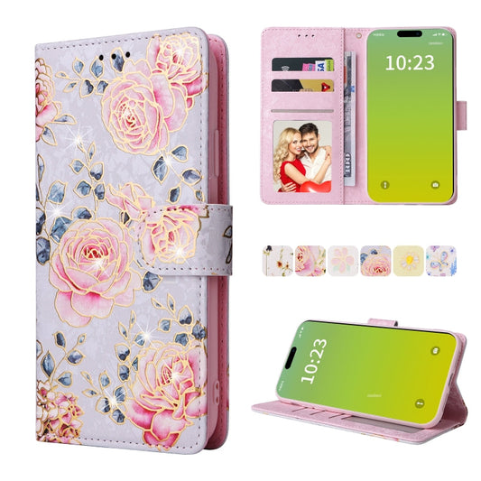 Bronzing Painting RFID Leather Case, For iPhone 15
