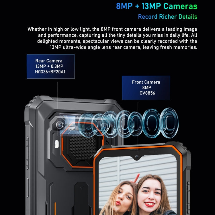 Blackview BV6200 Pro, 6GB+128GB, IP68/IP69K/MIL-STD-810H, 6.56 inch Android 13 MediaTek Helio P35 Octa Core, Network: 4G, OTG, NFC(Orange)