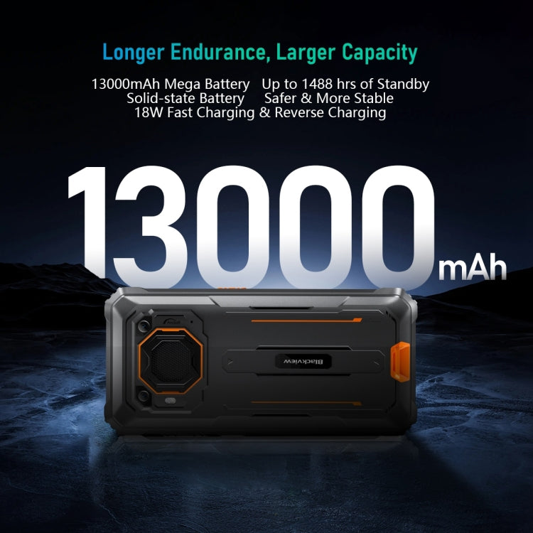 Blackview BV6200 Pro, 6GB+128GB, IP68/IP69K/MIL-STD-810H, 6.56 inch Android 13 MediaTek Helio P35 Octa Core, Network: 4G, OTG, NFC(Orange)