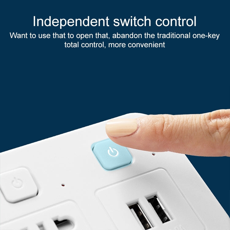 Home Office Multifunctional USB Wireless Plug Converter Plug Board, with Night Light, 1 to 4 + 2USB