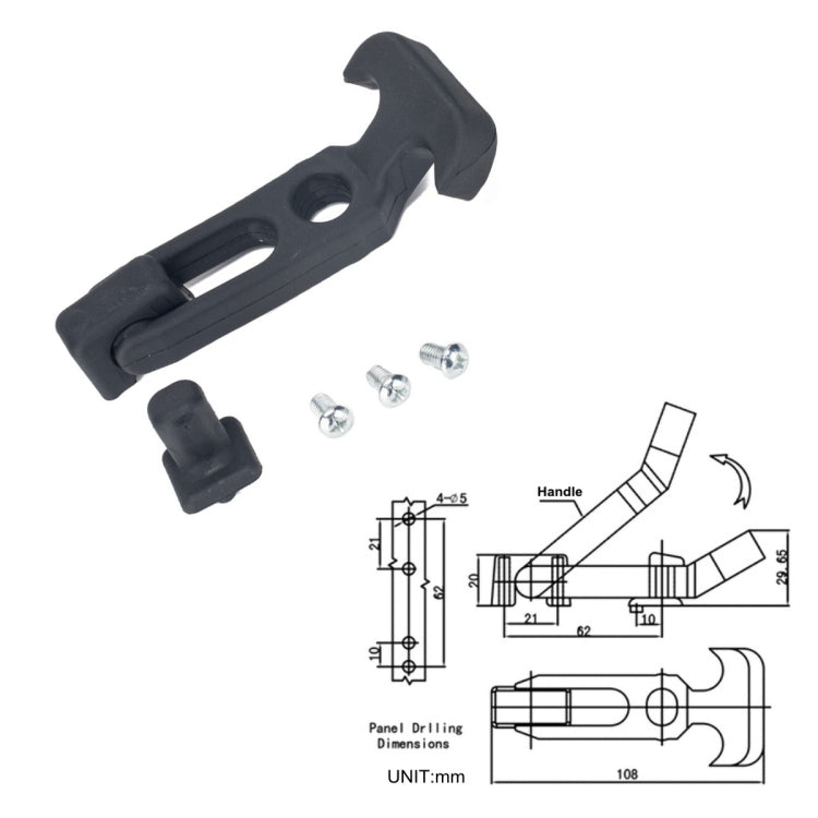 Rubber T Handle Toolbox Lock for Cooler / Golf cart / Off-road Vehicle, A2917