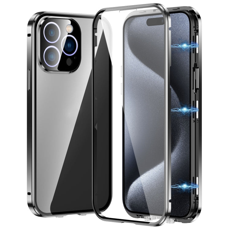 Magnetic Double-buckle HD Tempered Glass Phone Case, For iPhone 16 Plus, For iPhone 16, For iPhone 15 Pro Max, For iPhone 15 Pro