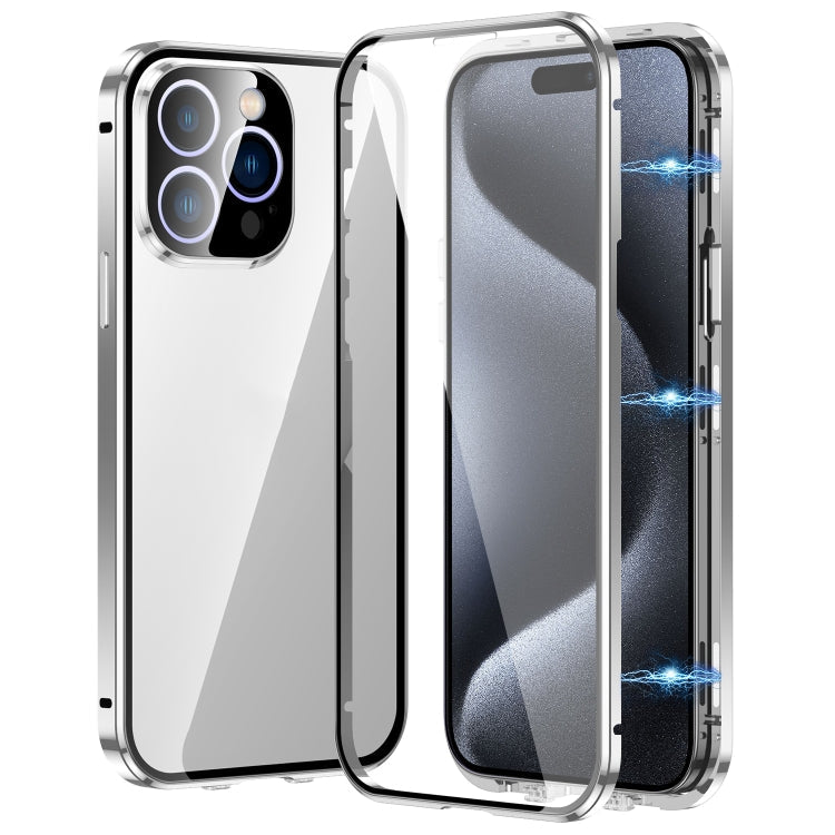 Magnetic Double-buckle HD Tempered Glass Phone Case, For iPhone 16 Plus, For iPhone 16, For iPhone 15 Pro Max, For iPhone 15 Pro