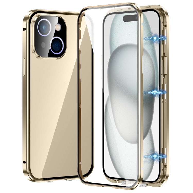 Magnetic Double-buckle HD Tempered Glass Phone Case, For iPhone 15 Plus, For iPhone 15, For iPhone 13 Pro Max, For iPhone 13 Pro