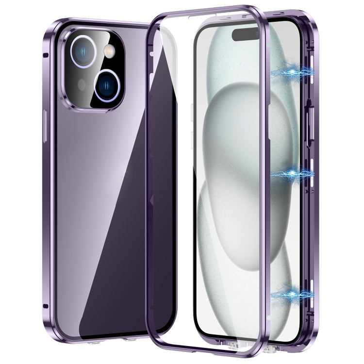 Magnetic Double-buckle HD Tempered Glass Phone Case, For iPhone 15 Plus, For iPhone 15, For iPhone 13 Pro Max, For iPhone 13 Pro