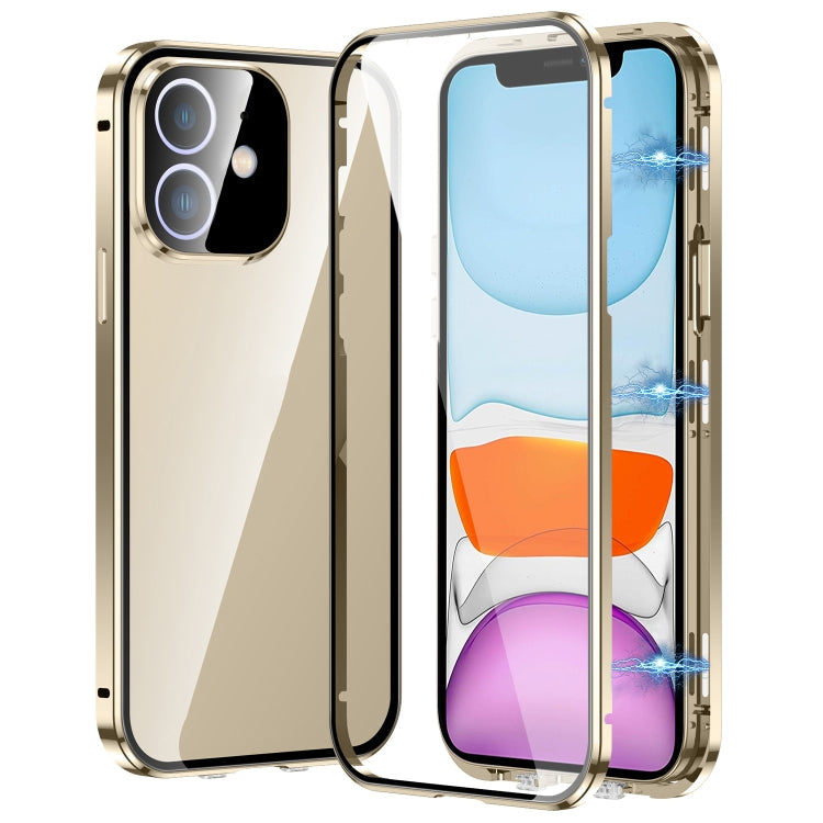 Magnetic Double-buckle HD Tempered Glass Phone Case, For iPhone 11 Pro Max, For iPhone 11, For iPhone 11 Pro