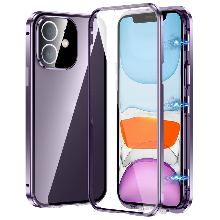 Magnetic Double-buckle HD Tempered Glass Phone Case, For iPhone 11 Pro Max, For iPhone 11, For iPhone 11 Pro