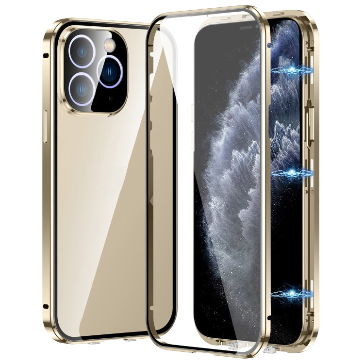 Magnetic Double-buckle HD Tempered Glass Phone Case, For iPhone 11 Pro Max, For iPhone 11, For iPhone 11 Pro