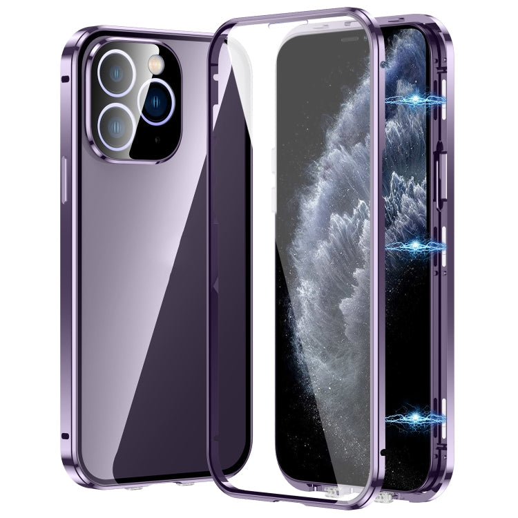 Magnetic Double-buckle HD Tempered Glass Phone Case, For iPhone 11 Pro Max, For iPhone 11, For iPhone 11 Pro