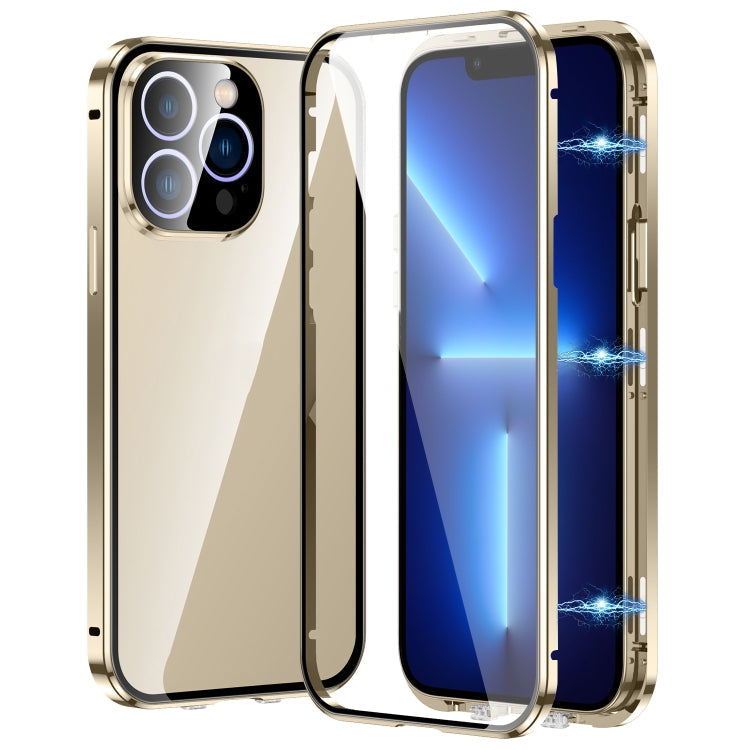Magnetic Double-buckle HD Tempered Glass Phone Case, For iPhone 15 Plus, For iPhone 15, For iPhone 13 Pro Max, For iPhone 13 Pro