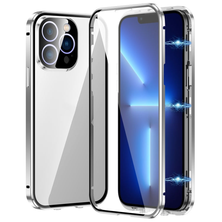Magnetic Double-buckle HD Tempered Glass Phone Case, For iPhone 15 Plus, For iPhone 15, For iPhone 13 Pro Max, For iPhone 13 Pro