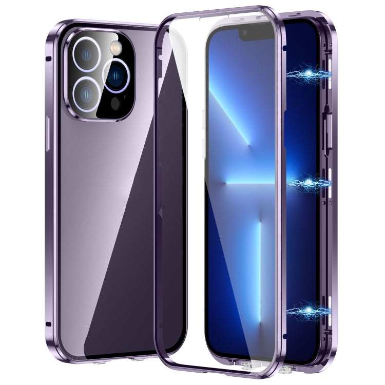 Magnetic Double-buckle HD Tempered Glass Phone Case, For iPhone 15 Plus, For iPhone 15, For iPhone 13 Pro Max, For iPhone 13 Pro