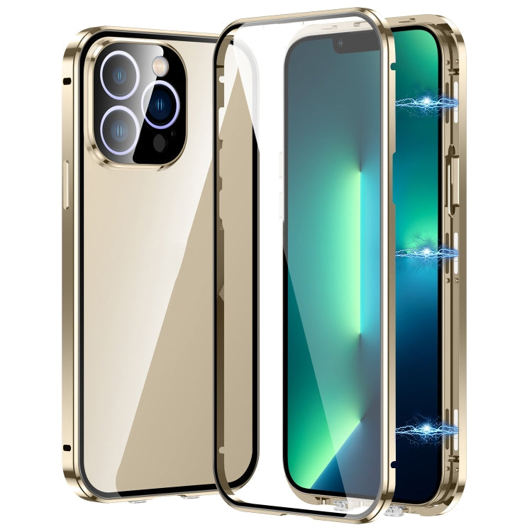 Magnetic Double-buckle HD Tempered Glass Phone Case, For iPhone 15 Plus, For iPhone 15, For iPhone 13 Pro Max, For iPhone 13 Pro