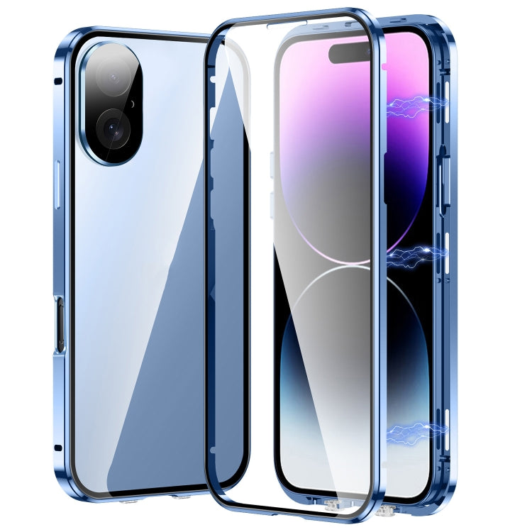 Magnetic Double-buckle HD Tempered Glass Phone Case, For iPhone 16 Plus, For iPhone 16, For iPhone 15 Pro Max, For iPhone 15 Pro