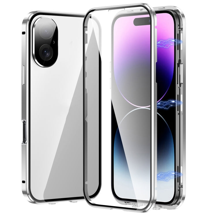 Magnetic Double-buckle HD Tempered Glass Phone Case, For iPhone 16 Plus, For iPhone 16, For iPhone 15 Pro Max, For iPhone 15 Pro