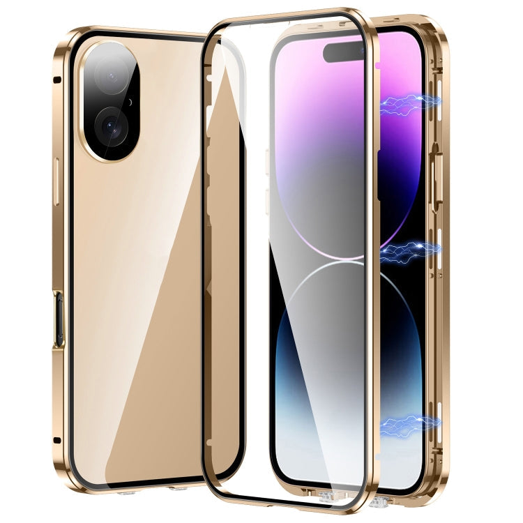 Magnetic Double-buckle HD Tempered Glass Phone Case, For iPhone 16 Plus, For iPhone 16, For iPhone 15 Pro Max, For iPhone 15 Pro