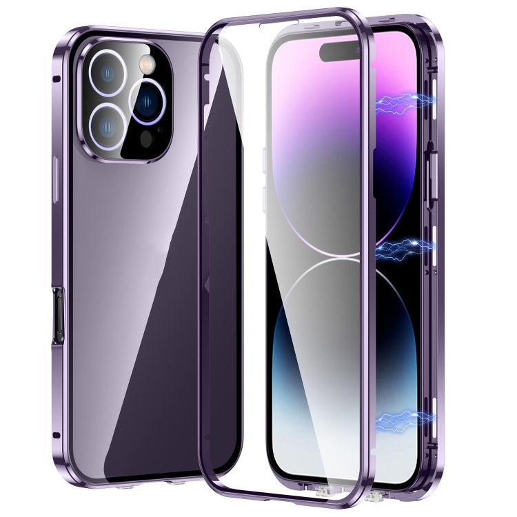 Magnetic Double-buckle HD Tempered Glass Phone Case, For iPhone 17e / 16e, For iPhone 17, For iPhone 16 Pro Max, For iPhone 16 Pro