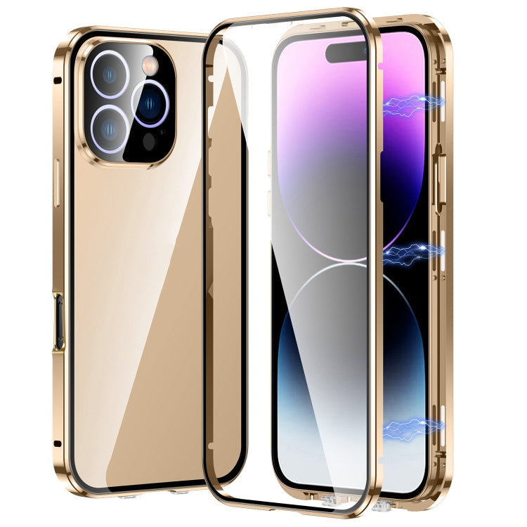 Magnetic Double-buckle HD Tempered Glass Phone Case, For iPhone 17e / 16e, For iPhone 17, For iPhone 16 Pro Max, For iPhone 16 Pro