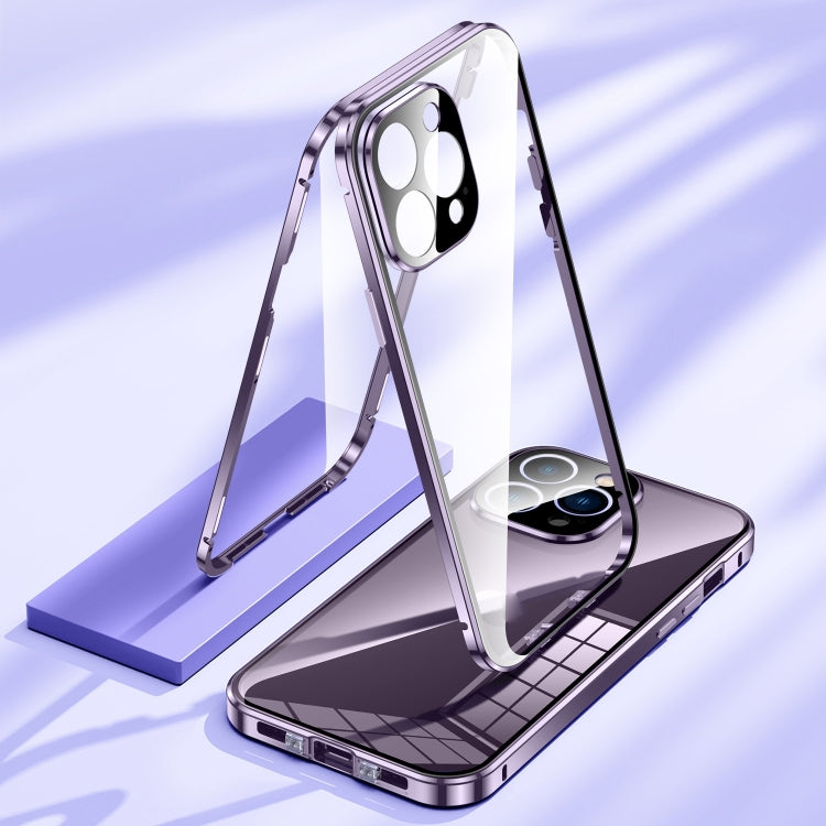 Magnetic Double-buckle HD Tempered Glass Phone Case, For iPhone 11 Pro Max, For iPhone 11, For iPhone 11 Pro