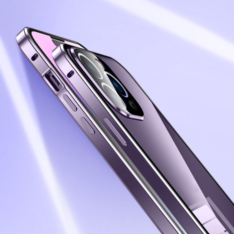 Magnetic Double-buckle HD Tempered Glass Phone Case, For iPhone 16 Plus, For iPhone 16, For iPhone 15 Pro Max, For iPhone 15 Pro