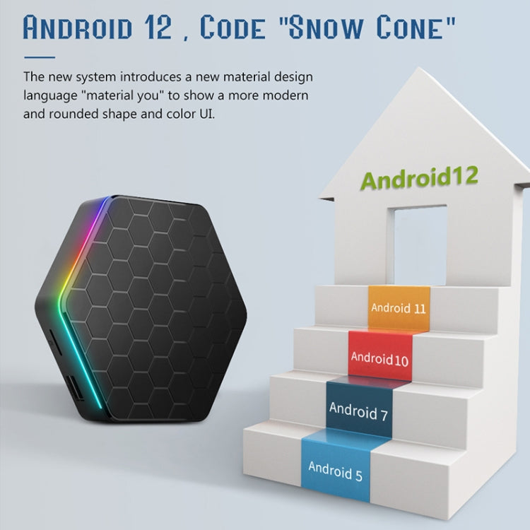 T95Z Plus 8K WiFi6 Android 12.0 Smart TV Box with Remote Control, 4GB+128GB, Allwinner H618 Quad-Core(UK Plug)