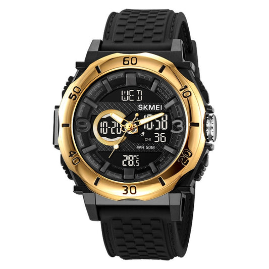 SKMEI 2098 Multifunctional Men 50M Waterproof Thermometer Dual Display Digital Wrist Watch