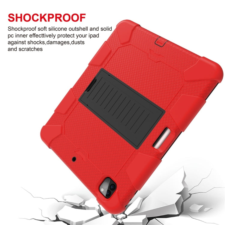 For iPad Pro 12.9 (2018) / (2020) Shockproof Two-Color Silicone Protective Case with Holder, For iPad Pro 12.9 (2018) / (2020)
