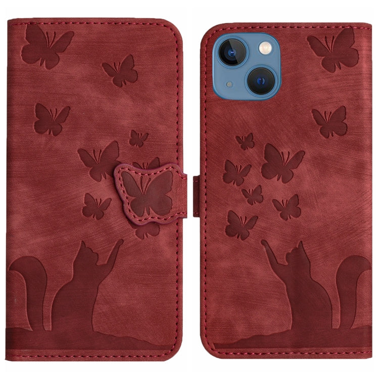 Butterfly Cat Embossing Flip Leather Phone Case, For iPhone SE 2022 / 2020 / 8 / 7, For iPhone 13 Pro Max, For iPhone 13 Pro, For iPhone 13