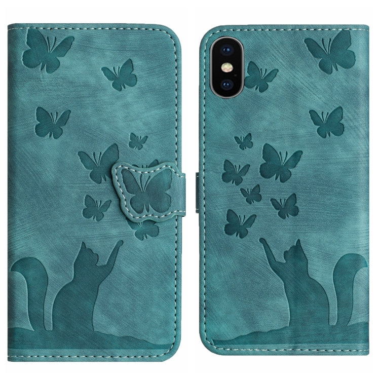 Butterfly Cat Embossing Flip Leather Phone Case, For iPhone 11 Pro Max, For iPhone 11, For iPhone 11 Pro, For iPhone X / XS