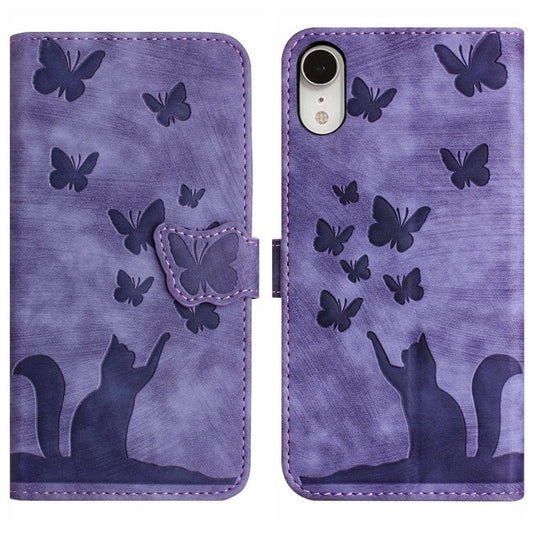 Butterfly Cat Embossing Flip Leather Phone Case, For iPhone XR, For iPhone XS Max, For iPhone 8 Plus / 7 Plus