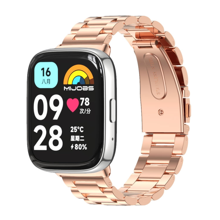 Mijobs Three-Bead Metal Stainless Steel Watch Band, For Redmi Watch 3 Lite / Watch 3 Active