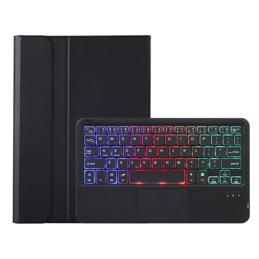 A09B-AS Candy Color Touch Backlight Bluetooth Keyboard Leather Tablet Case with Pen Holder, A09B-AS