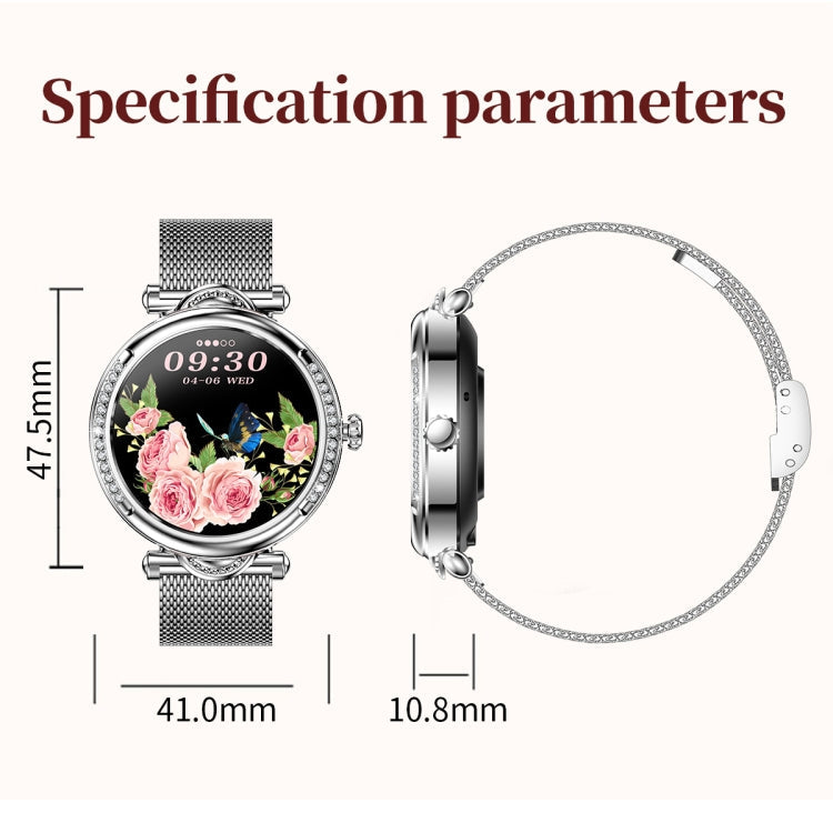CF32 1.27 inch Screen Lady Smart Watch, Support Female Physiology Monitoring & 100+ Sports Modes, Silicone Band