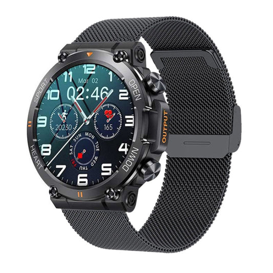 K56 Pro 1.39 inch Smart Steel Strap Wristband Support Heart Rate Monitoring / Blood Pressure Monitoring, Steel Strap (Black Milanese), Steel Strap (Black Three Strains), Steel Strap (Black Bamboo Joint)
