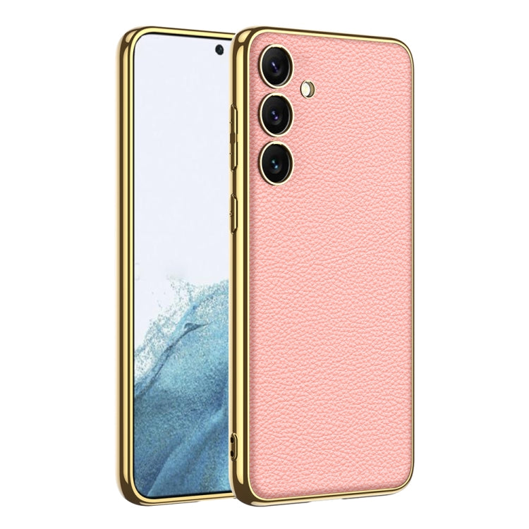 GKK Plating TPU + Leather Full Coverage Phone Case, For Samsung Galaxy S24 Ultra 5G, For Samsung Galaxy S24+ 5G, For Samsung Galaxy S24 5G