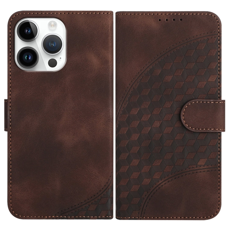YX0060 Elephant Head Embossed Phone Leather Case with Lanyard, For iPhone 15 Pro Max, For iPhone 15 Pro, For iPhone 15 Plus