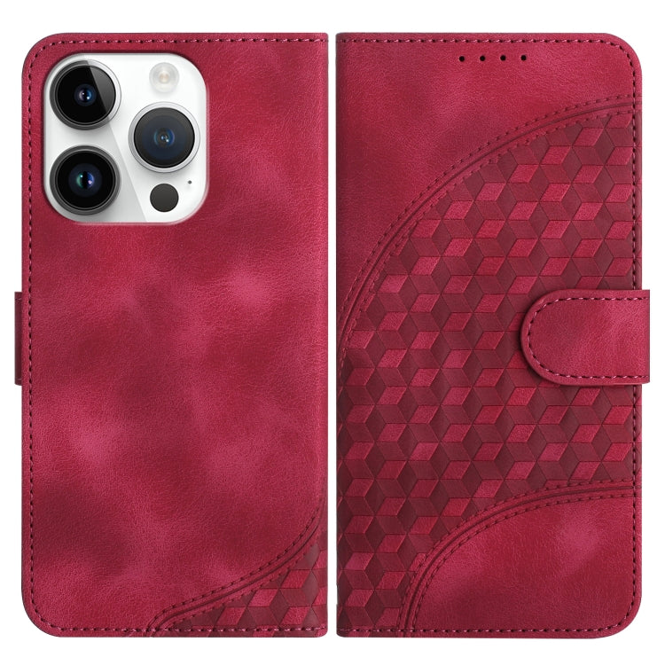 YX0060 Elephant Head Embossed Phone Leather Case with Lanyard, For iPhone 15 Pro Max, For iPhone 15 Pro, For iPhone 15 Plus