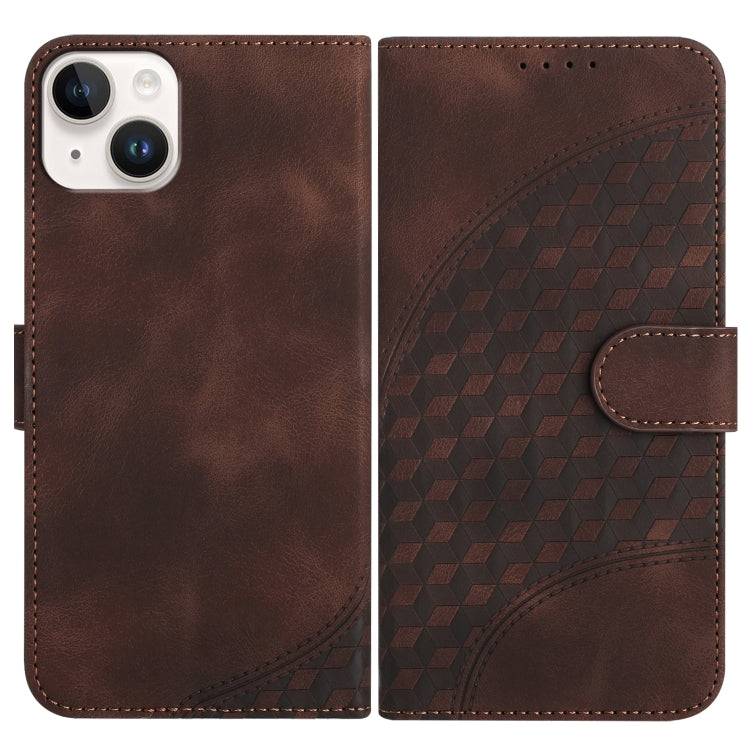 YX0060 Elephant Head Embossed Phone Leather Case with Lanyard, For iPhone 15 Pro Max, For iPhone 15 Pro, For iPhone 15 Plus