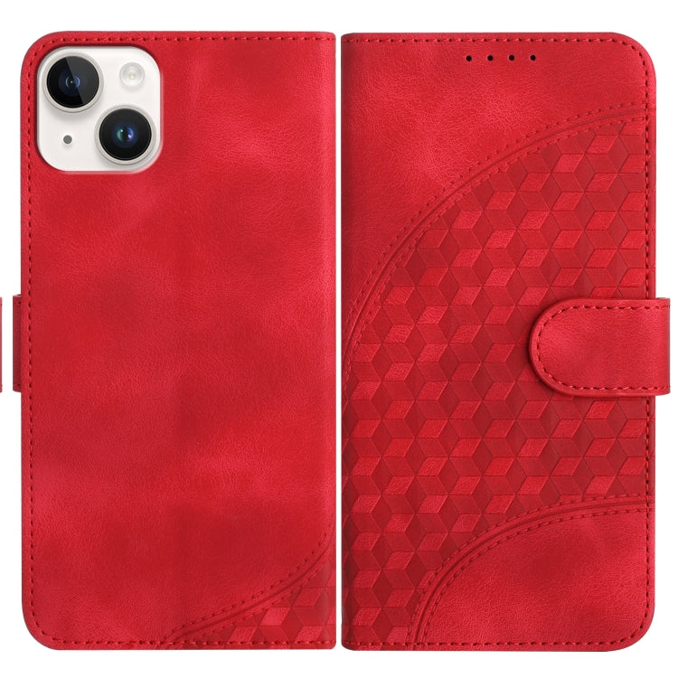YX0060 Elephant Head Embossed Phone Leather Case with Lanyard, For iPhone 15, For iPhone 14 Plus, For iPhone 14