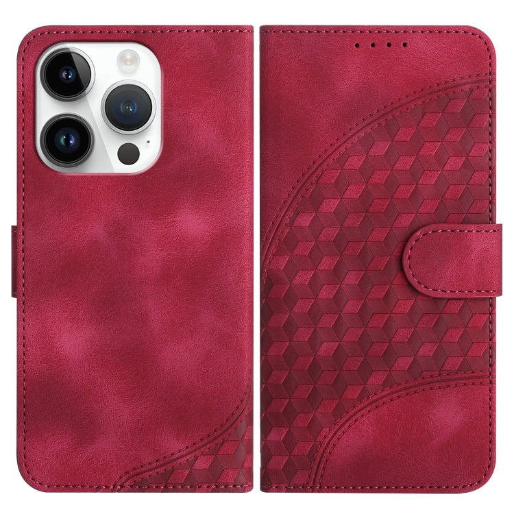 YX0060 Elephant Head Embossed Phone Leather Case with Lanyard, For iPhone 14 Pro, For iPhone 14 Pro Max, For iPhone SE 2022/SE 2020/6/7/8