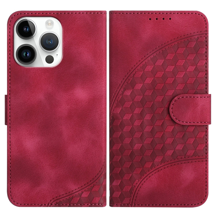 YX0060 Elephant Head Embossed Phone Leather Case with Lanyard, For iPhone 14 Pro, For iPhone 14 Pro Max, For iPhone SE 2022/SE 2020/6/7/8