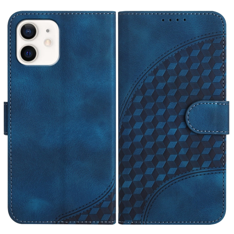 YX0060 Elephant Head Embossed Phone Leather Case with Lanyard, For iPhone 13 mini, For iPhone 12/12 Pro, For iPhone 12 Pro Max