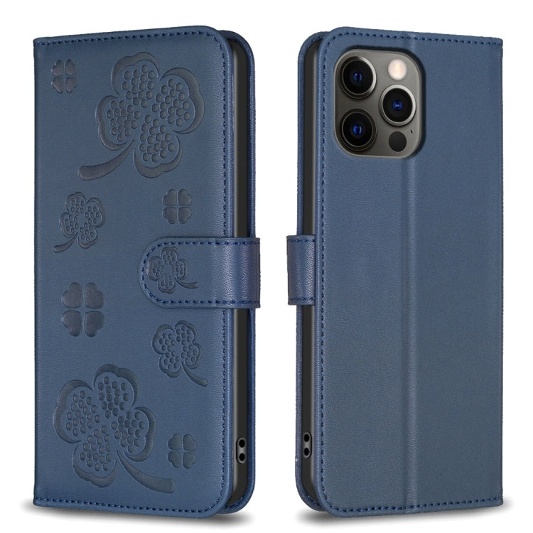 Four-leaf Embossed Leather Phone Case, For iPhone 12 / 12 Pro, For iPhone 12 Pro Max, For iPhone 11 Pro Max, For iPhone 11