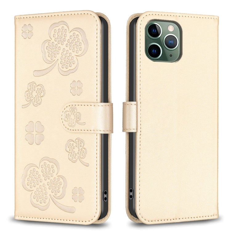 Four-leaf Embossed Leather Phone Case, For iPhone 12 / 12 Pro, For iPhone 12 Pro Max, For iPhone 11 Pro Max, For iPhone 11