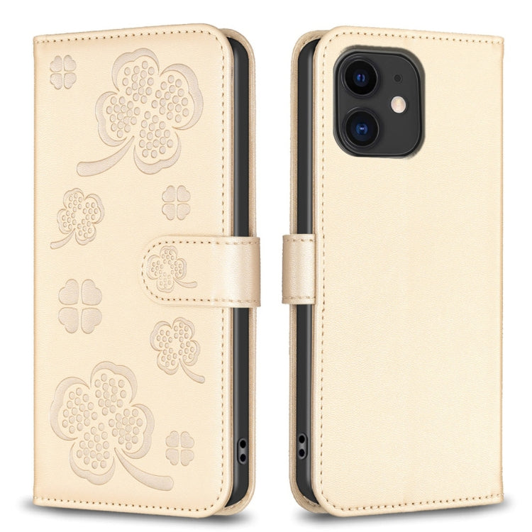 Four-leaf Embossed Leather Phone Case, For iPhone 12 / 12 Pro, For iPhone 12 Pro Max, For iPhone 11 Pro Max, For iPhone 11